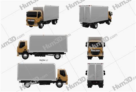 Kenworth K370 Box Truck 2019 Blueprint Template Hum3d