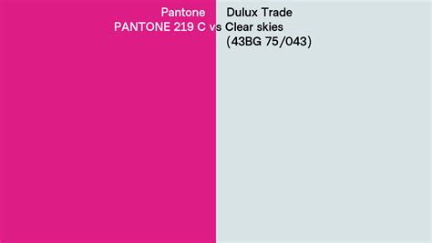 Pantone 219 C Vs Dulux Trade Clear Skies 43BG 75 043 Side By Side