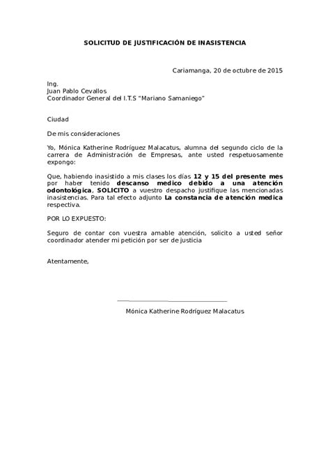 Doc Solicitud De Justificacion De Inasistencia