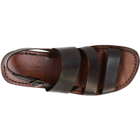 Brown Leather Sandals Handmade In Italy For Mens The Leather Craftsmen