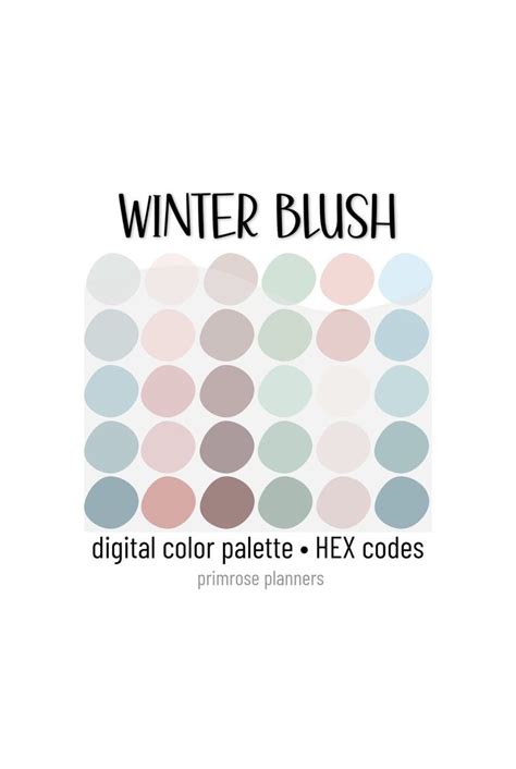 Winter Blush Digital Color Palette Color Chart Goodnotes Tool Ipad