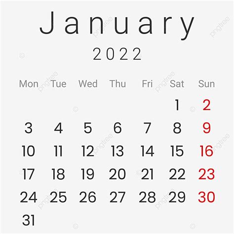 January 2022 Calendar In Simple Style January Calendar January 2022