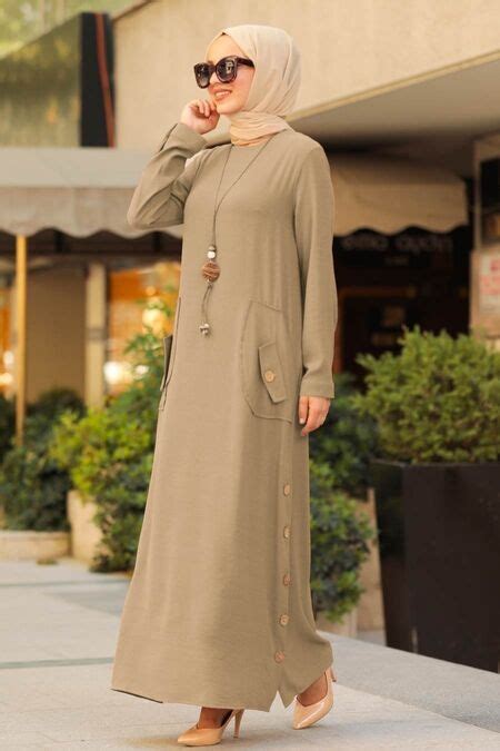 Beige Hijab Dress 3320bej Neva