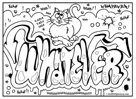 The Word Swag In Graffiti Coloring Pages