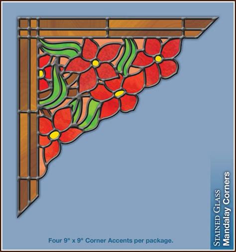 Stained Glass Border And Corner Decals Stained Glass Windows Stained Glass Window Film