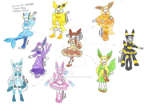 Eeveelution Characters And Dressing By Redartsketchyz On Deviantart