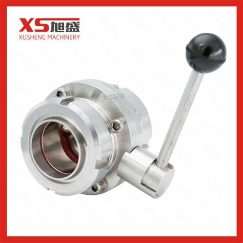 Stainless Steel Sanitary SMS Union Ends Manual Butterfly Valves