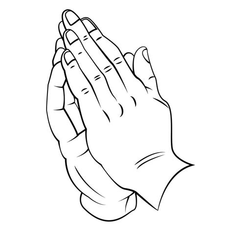 Praying Hand Outline Illustration 16674386 Vector Art at Vecteezy