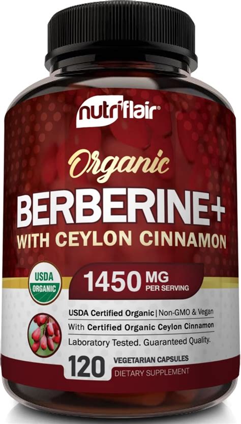 Premium Berberine HCL 1200mg Plus Organic Ceylon Cinnamon 120