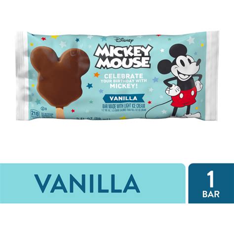 Disney Mickey Mouse Vanilla Light Ice Cream Bar 3 Fl Oz Pack Shop