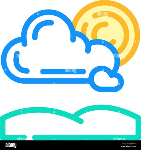 Partially Cloudy Weather Color Icon Vector Illustration Stock Vector