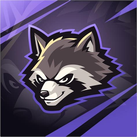 Premium Vector Raccoon Head Esport Mascot Logo Design