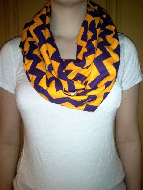 Purple And Gold Chevron Infinity Scarf Perfect For Lsu Fans Etsy