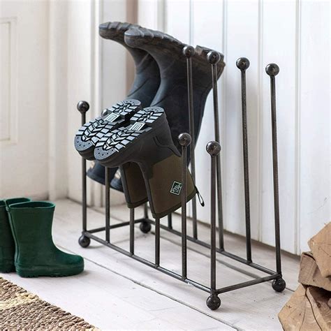 Indoor Wellington Boot Welly Shoe Holder Steel Rack Stand Uk