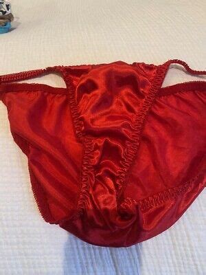 Joe Boxer Satin String Bikini Vintage Red Size Ebay