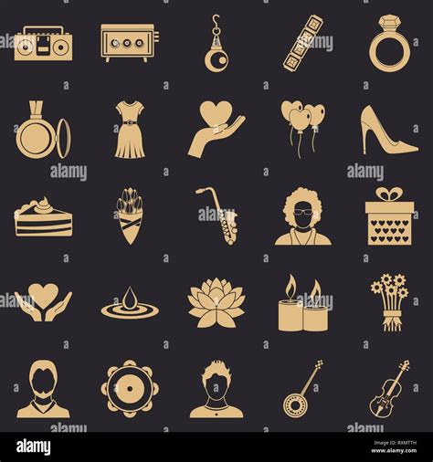 Disco Icons Set Simple Style Stock Vector Image And Art Alamy