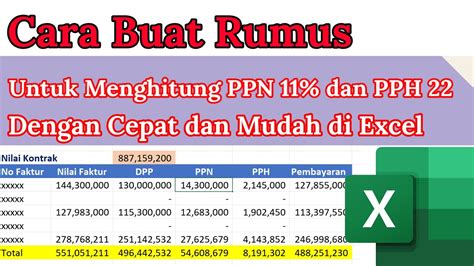 Cara Buat Rumus Untuk Menghitung Ppn 11 Dan Pph 22 Dengan Mudah Dan