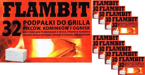 FLAMBIT PODPAŁKA DO GRILLA LUB KOMINKA DUŻA BIAŁA 320 kostek ERLI pl