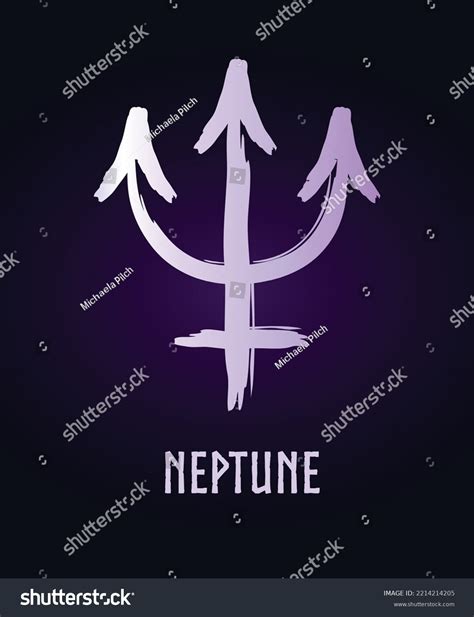 Full Editable Astrology Symbol Of Neptune Royalty Free Stock Vector