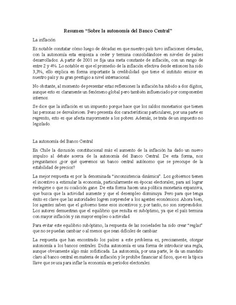 resumen lecturas constitucional Resumen Sobre la autonomía del Banco