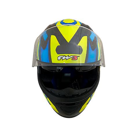 Capacete FW3 GTX C Óculos Amarelo e Azul SBS Motos