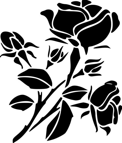 Stencil Drawing Art Rose Outline Png Download 17262024 Free