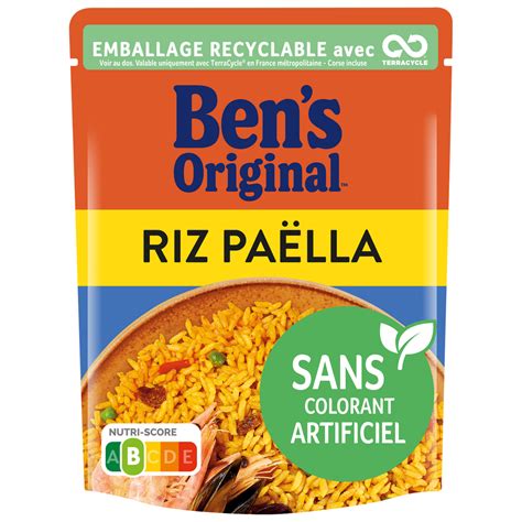 BEN S ORIGINAL Riz express façon paëlla 2 minutes 250g pas cher Auchan fr