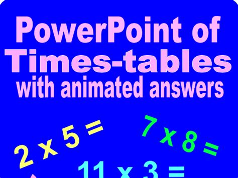 Powerpoint Of Times Tables Multiplication Tables Teaching Resources