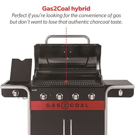 Refurbished Char Broil Gas2coal 440 Dual Fuel Bbq 4 Burner Gas And Charcoal Grill A1140926