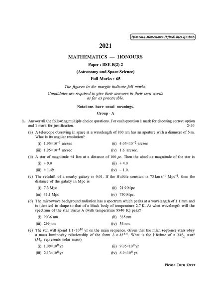 File Cu 2021 B Sc Honours Mathematics Semester Vi Paper Dse B 2 2