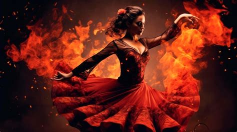 Premium AI Image Flamenco Dance Fiery Passion Stunning Spanish Woman