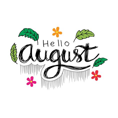 Premium Vector Hello August Hand Lettering