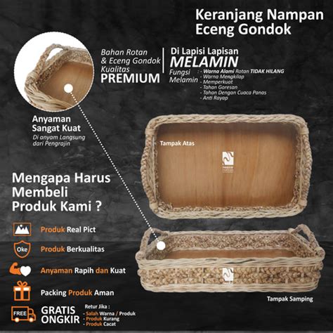 Jual Nampan Lamaran Nampan Anyaman Eceng Gondok Baki Wadah Saji Rotan