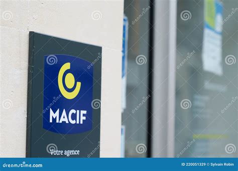 Macif Sign Brand And Text Logo On Office Agency To French Mutual