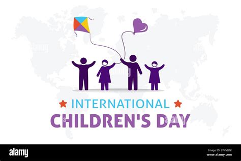 International Childrens Day Vector Illustration Of Happy Childrens