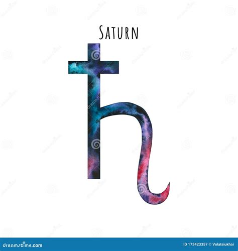 Watercolor Symbol Of Neptune. Hand Drawn Illustration Is Isolated On ...