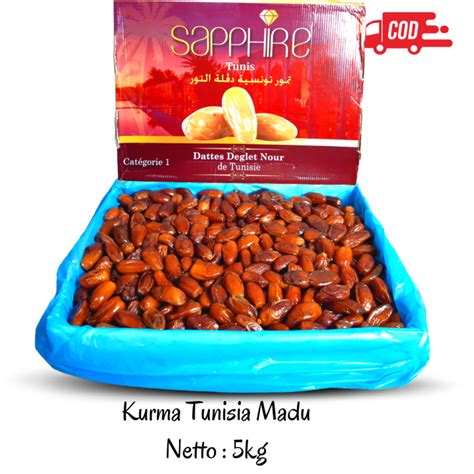 Kurma Tunis Madu Sapphire 5kg Kurma Tunisia Tanpa Tangkai Palm