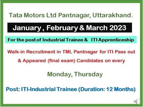 Recruitment In Tata Motors Ltd Pantnagar Uttarakhand YouTube