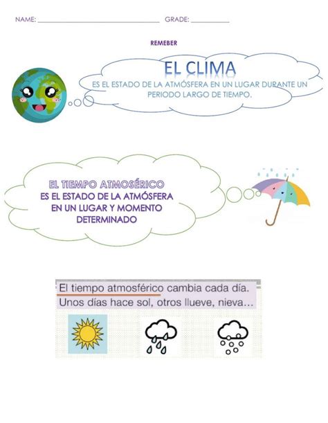 Actividades Sobre El Clima 4 Primaria