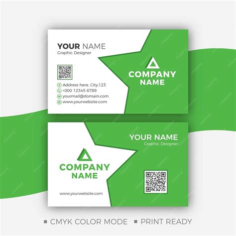 Premium Vector Green Color Creative Business Card Design Vector