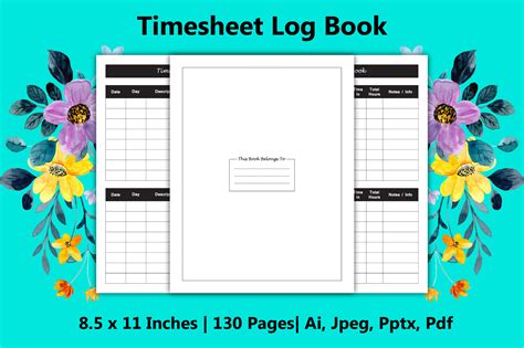 Timesheet Log Book Kdp Interior Graphic By Designer Helana Creative