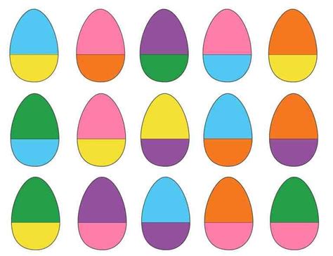 Colorful Easter Egg Pattern Cards For Preschool Activities