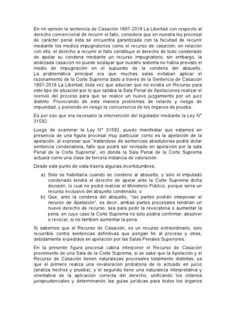 Analisis De La Condena Del Absuelto Pdf