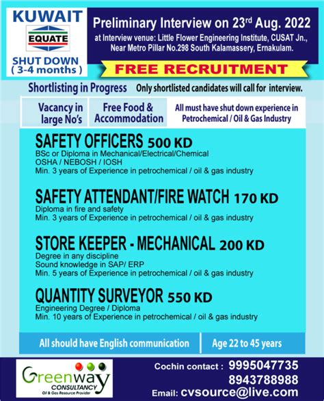 Free Recruitment To Kuwait Shutdown Project