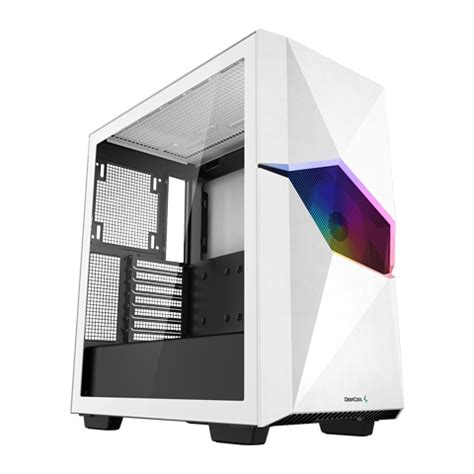 DeepCool Cyclops Tempered Glass White Mid-Tower ATX Gaming Case ...