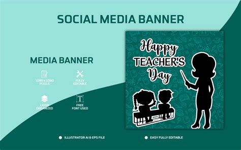 Happy Teachers Day Social Media Post Design Or Web Banner Template Social Media Template