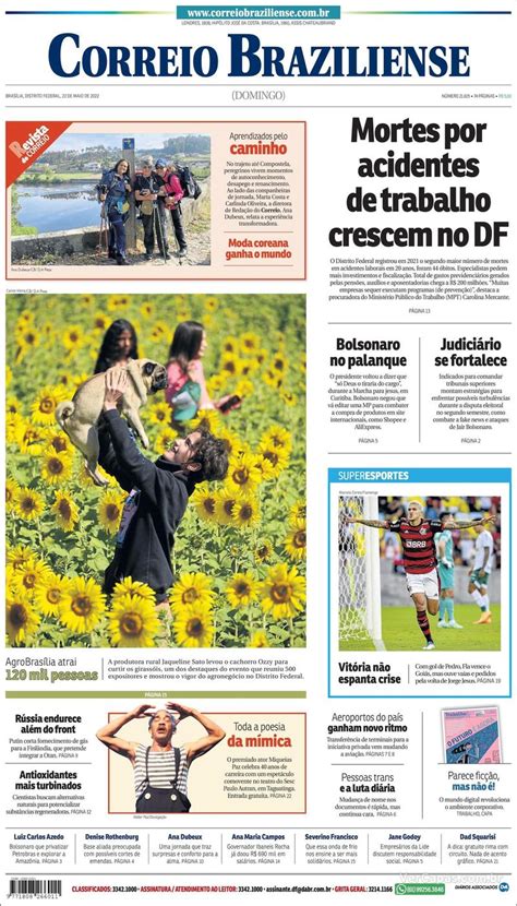 Capa Correio Braziliense Segunda 16 De Maio De 2022