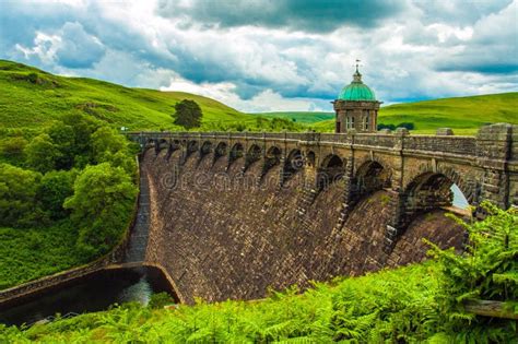 Dam Front in the Elan Valley of Wales. Stock Image - Image of bridge ...