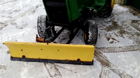 Homemade Snow Plow For Lawnmower John Deere 318 Youtube