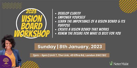 2023 Vision Board Workshop Neter Maat Centre London 8 January 2023